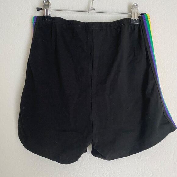 SHEIN sz 4 black rainbow 70s inspired drawstring shorts - Picture 4 of 5